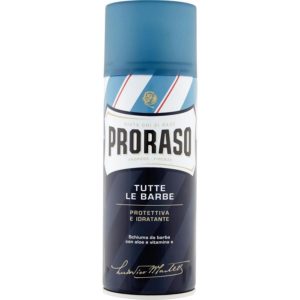 schiuma per barba proraso blu